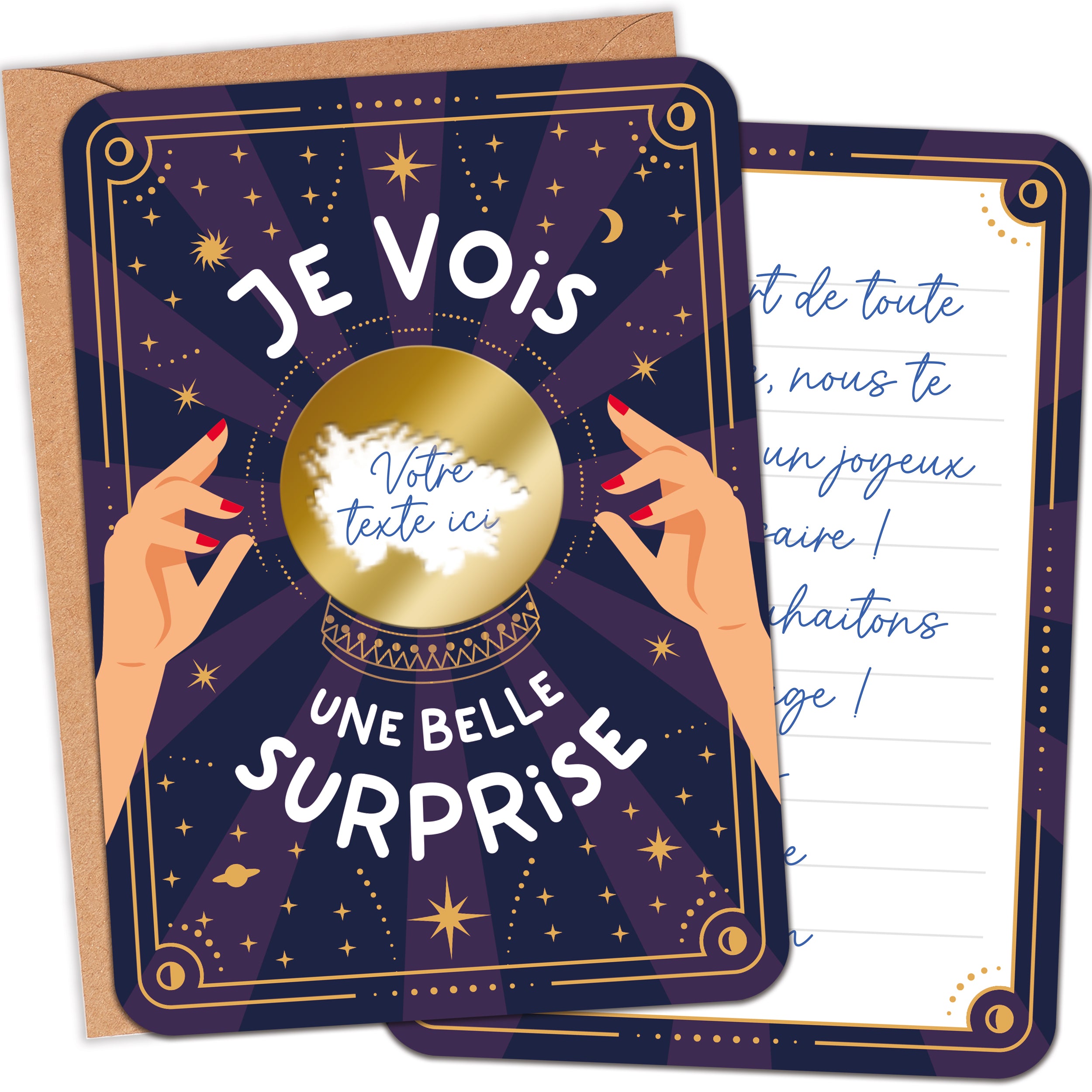 Carte à Gratter Cadeau | Surprise Personnalisable Boule de cristal Oracle
