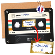 Carte à Gratter Cadeau | Surprise Personnalisable Cassette audio rétro
