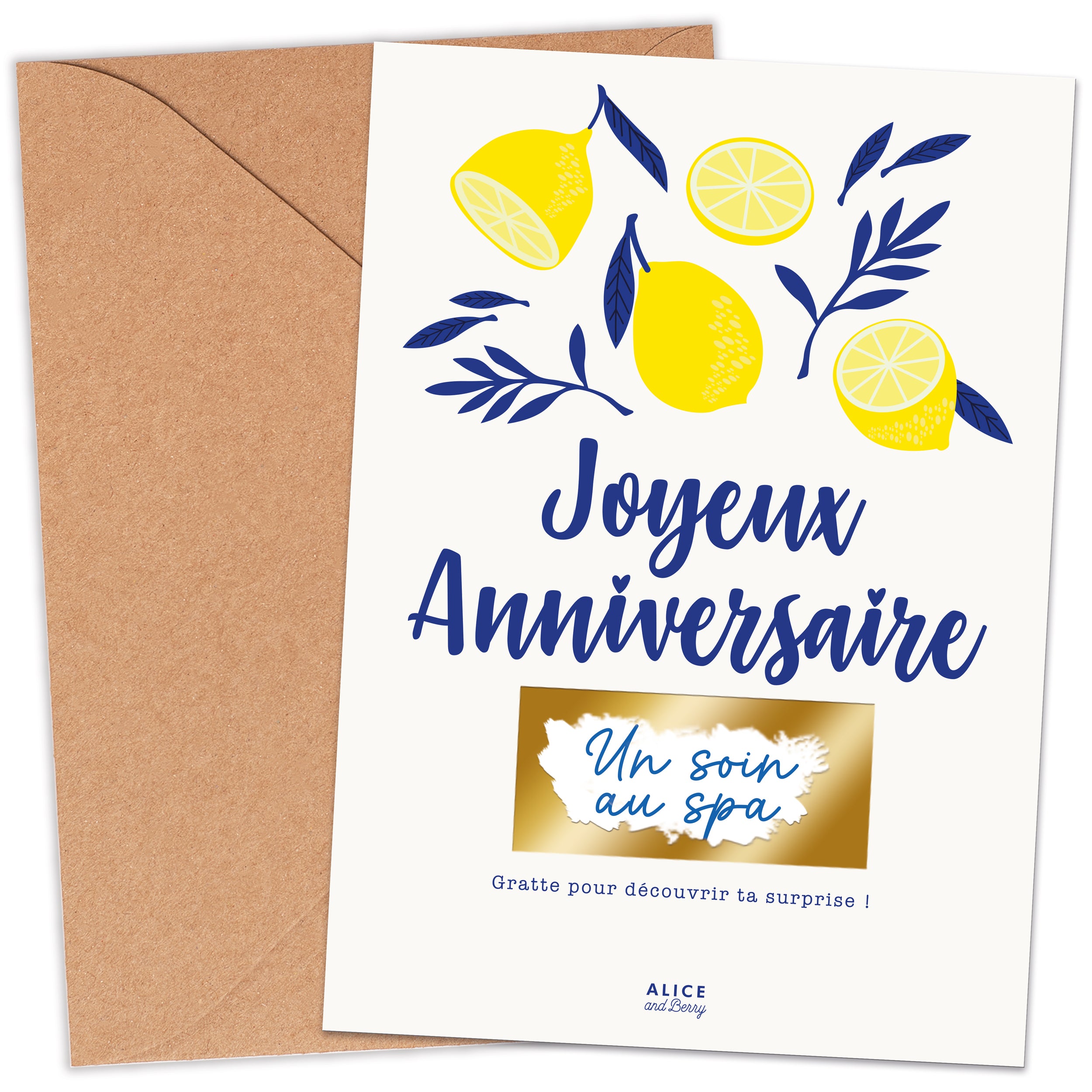 Carte à Gratter Cadeau Anniversaire | Surprise Personnalisable Citron