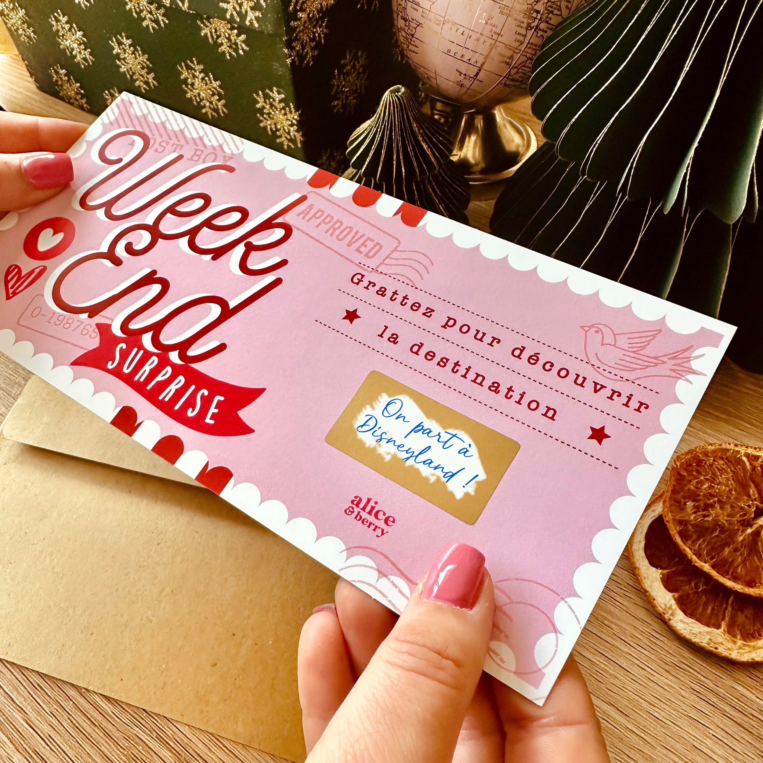 Carte à Gratter Weekend Surprise | Voyage Personnalisable - Rose