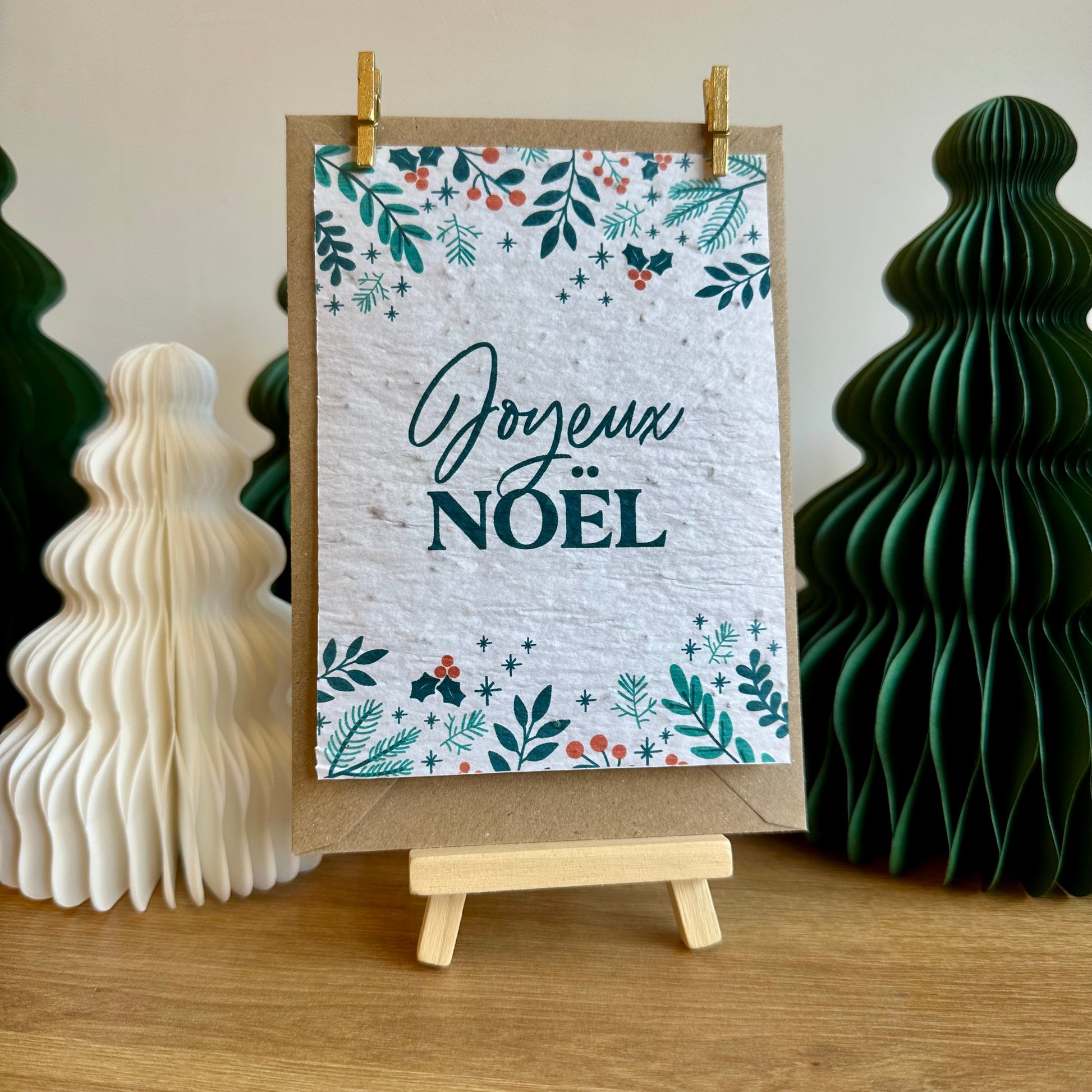 Carte Noël à planter imprimée à la main atelier provencal
