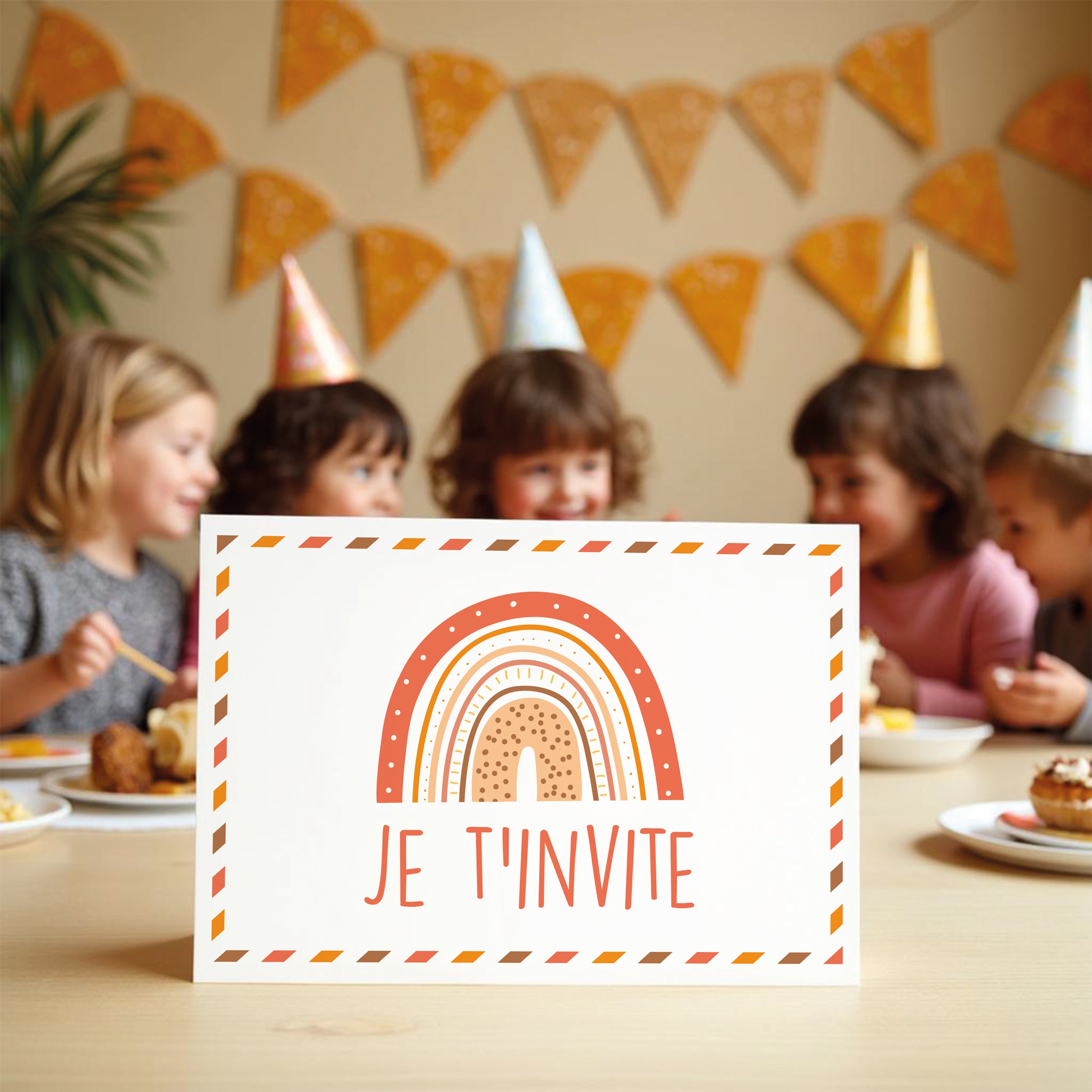 Invitations anniversaire enfant Arc-en-ciel