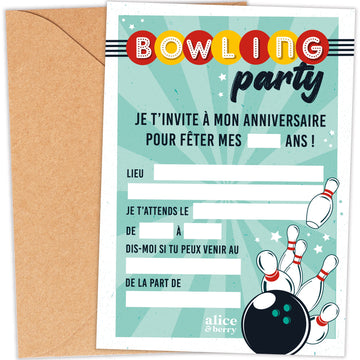 Invitations anniversaire enfant bowling