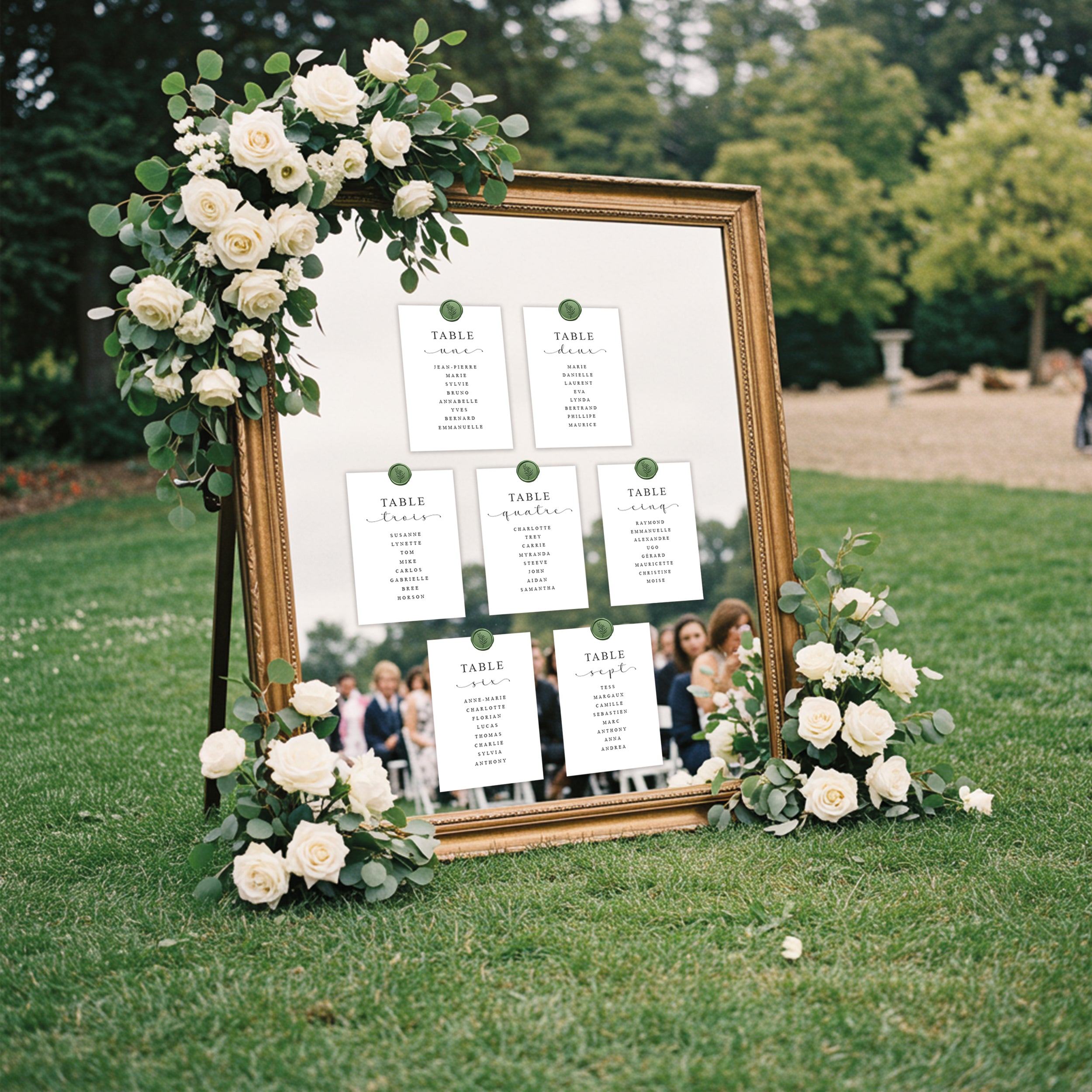 Plan de table mariage format A6 impression noire papier épais assortie numéro table