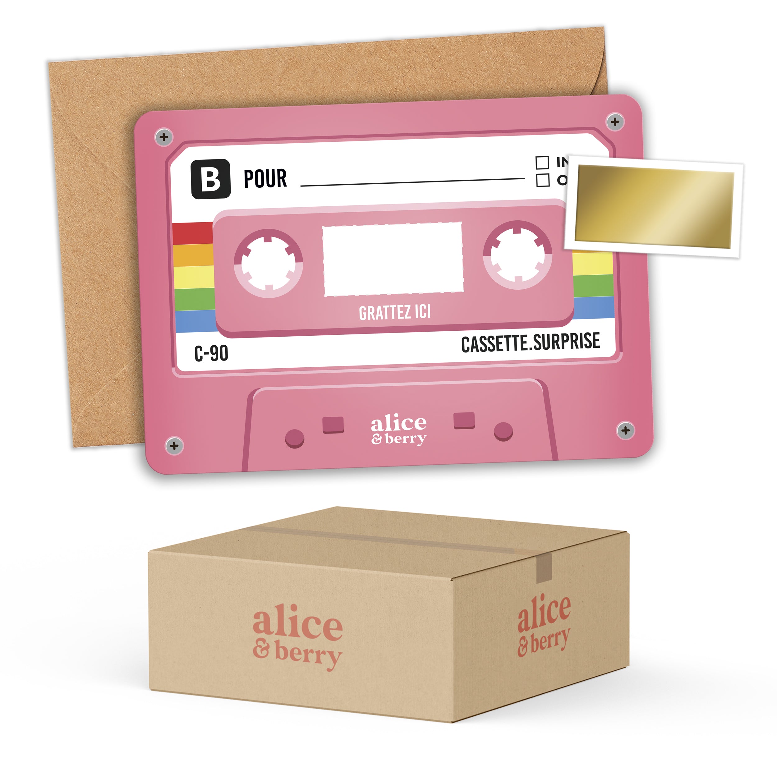 Cassette à gratter Rose (B2B)