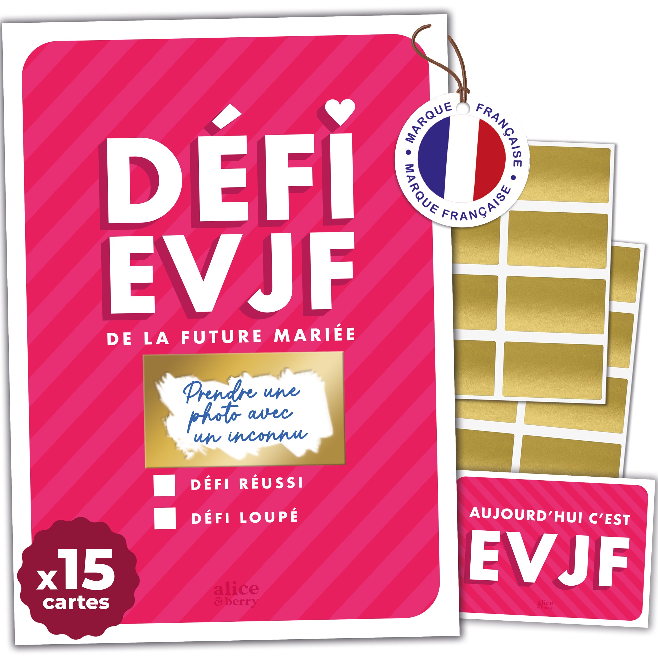 Cartes à gratter EVJF – 15 défis personnalisables Team Bride