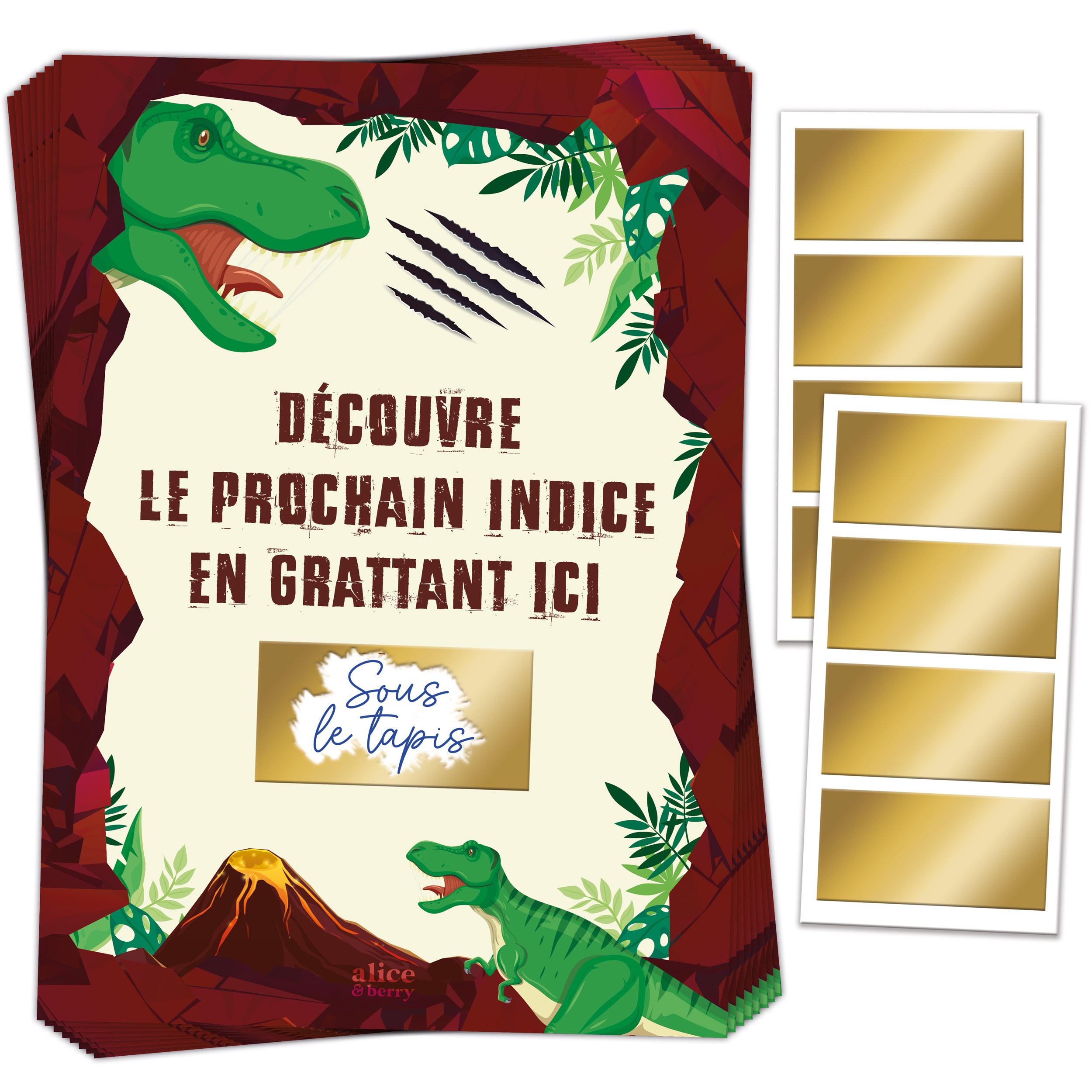 Chasse au Trésor à Gratter Enfant | Dinosaure