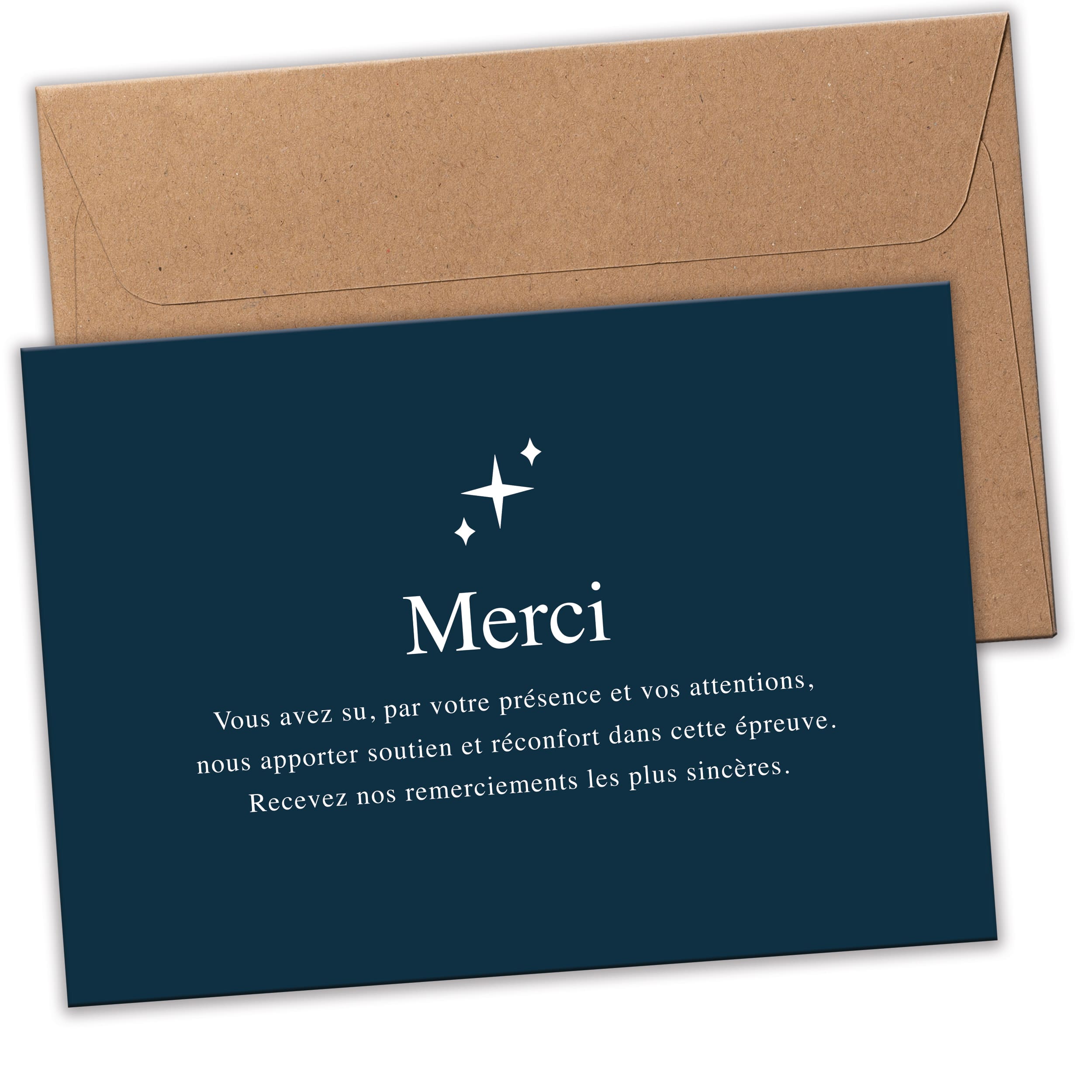 10 Cartes de Remerciement Deuil Étoile