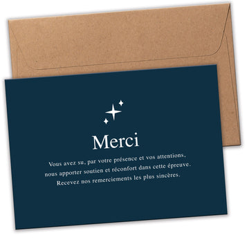 10 Cartes de Remerciement Deuil Étoile