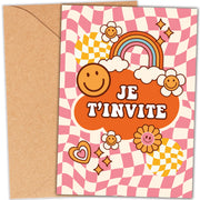 Invitation anniversaire enfant Groovy 70'