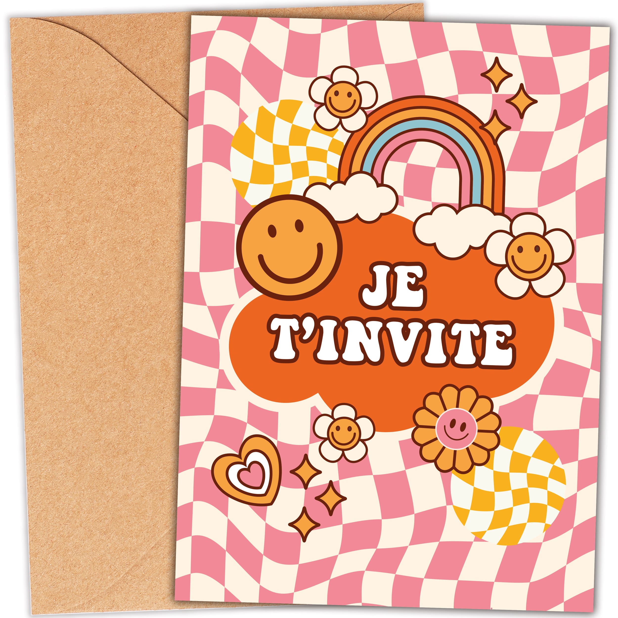 Invitation anniversaire enfant Groovy 70'