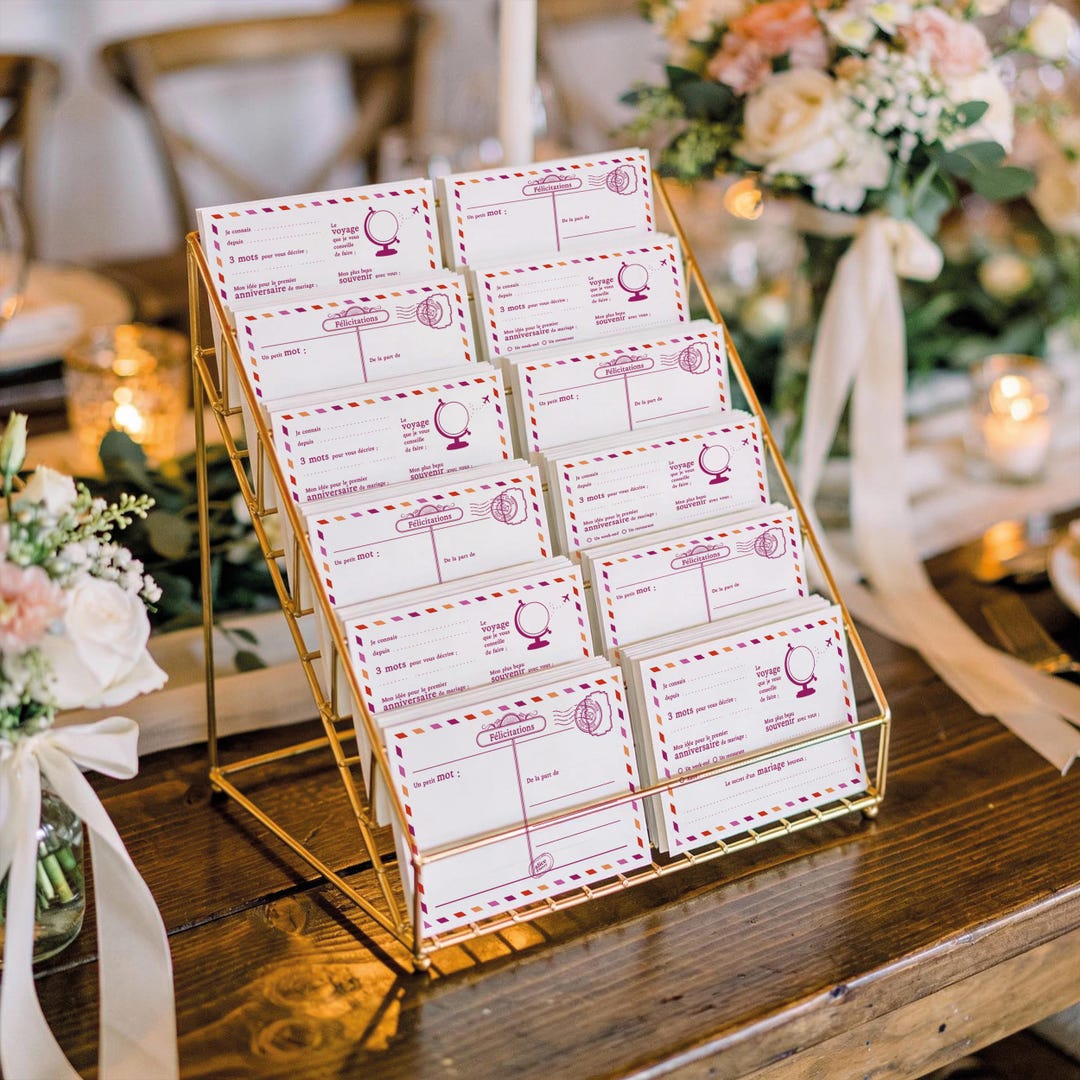 Cartes livre d'or mariage inclusif - dégradé fuchsia orange rouge