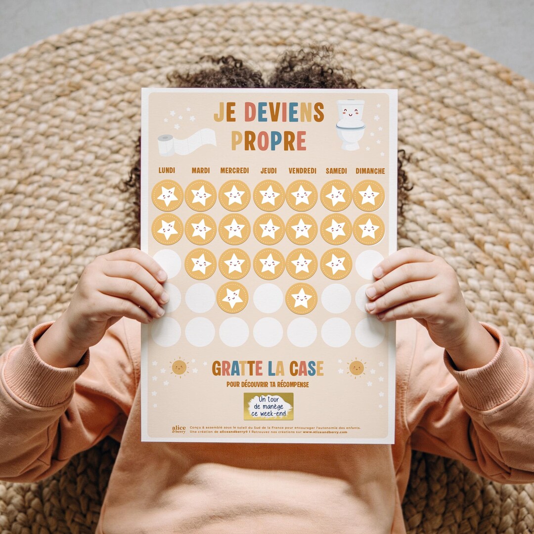Tableau de propreté enfant - pastille à gratter