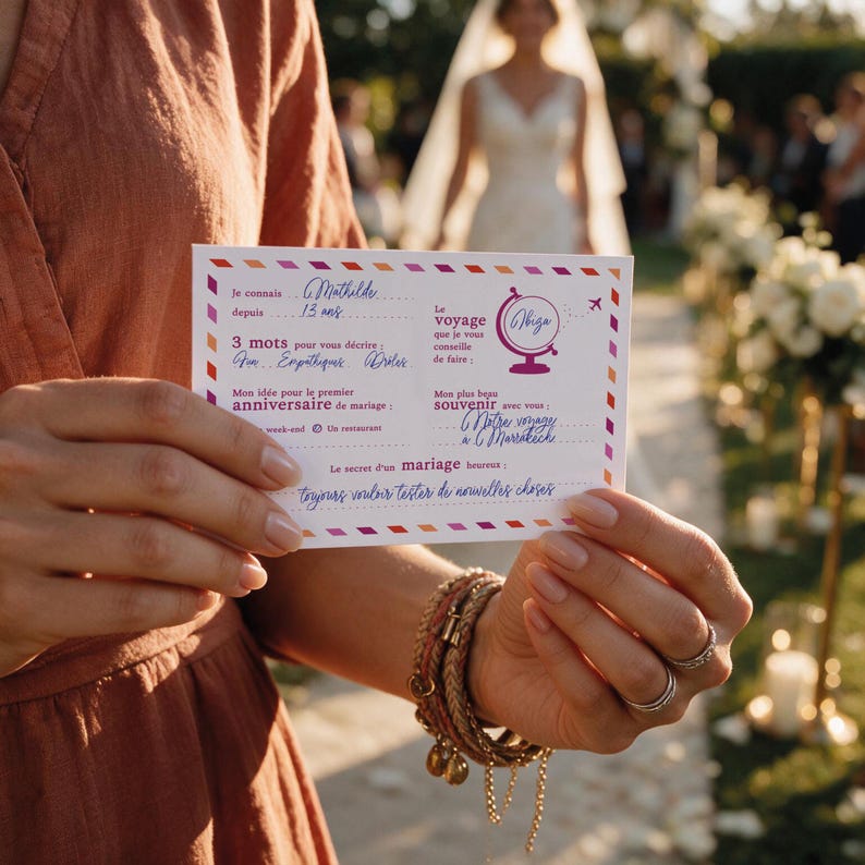 Cartes livre d'or mariage inclusif - exemple de message