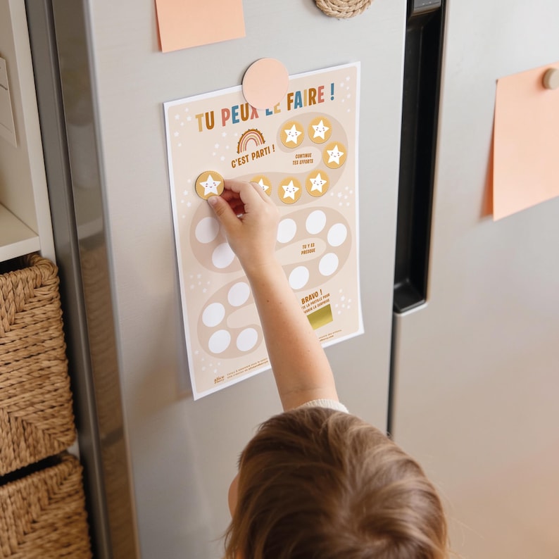 Tableau de motivation enfant - pastille à gratter