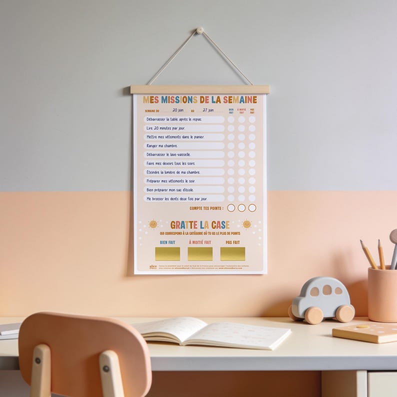 Tableau missions semaine enfant - exemple rempli