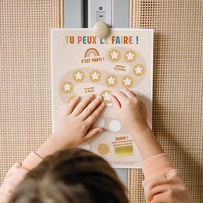 Tableau de motivation enfant - détail gommettes