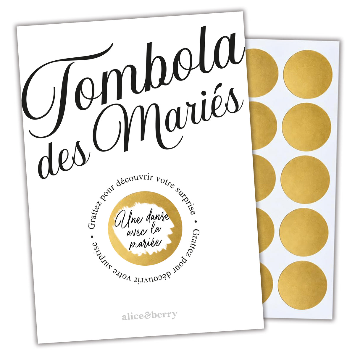 Tombola des mariés à gratter – Cartes personnalisables pour mariage