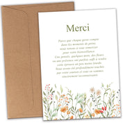 Cartes de Remerciement Décès Fleurs Sauvages