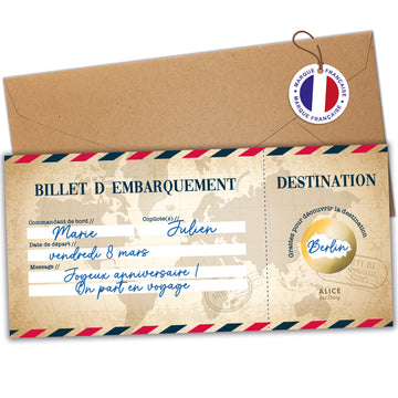 Carte à Gratter Voyage Surprise | Billet d’avion Personnalisable  - Vintage