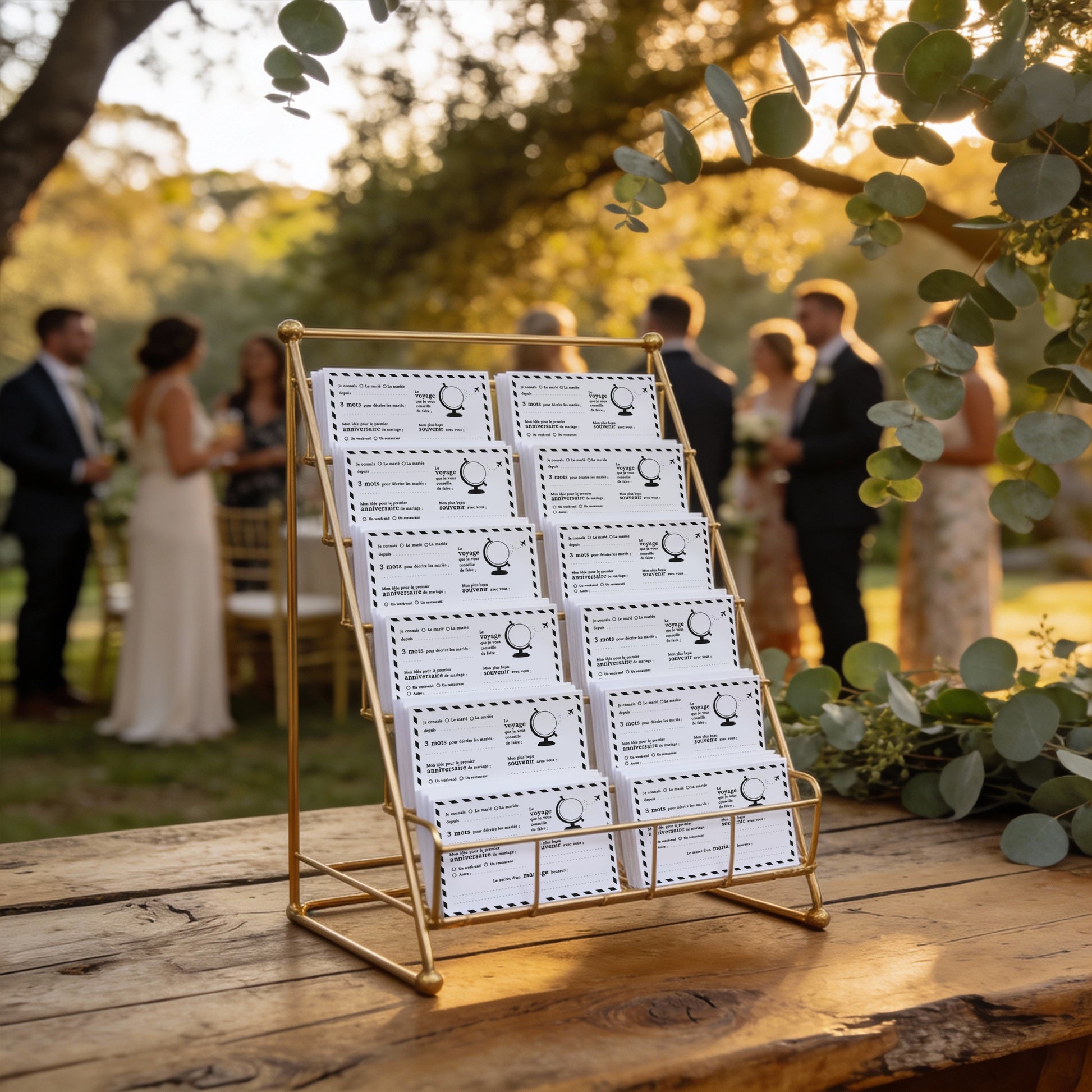 Carte livre d'or mariage avec texte manuscrit de souhait