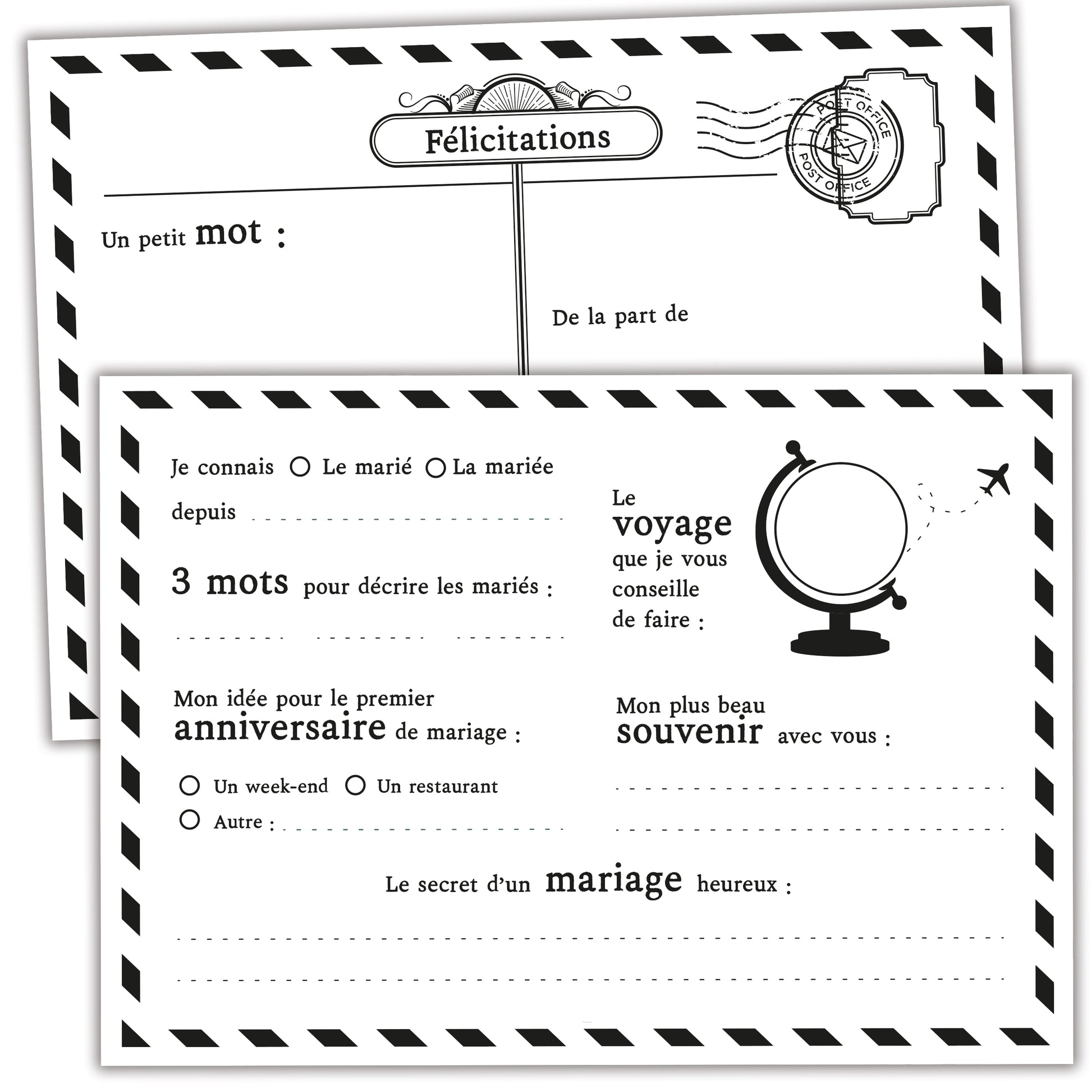 Cartes livre d'or mariage Alice et Berry design sobre et élégant