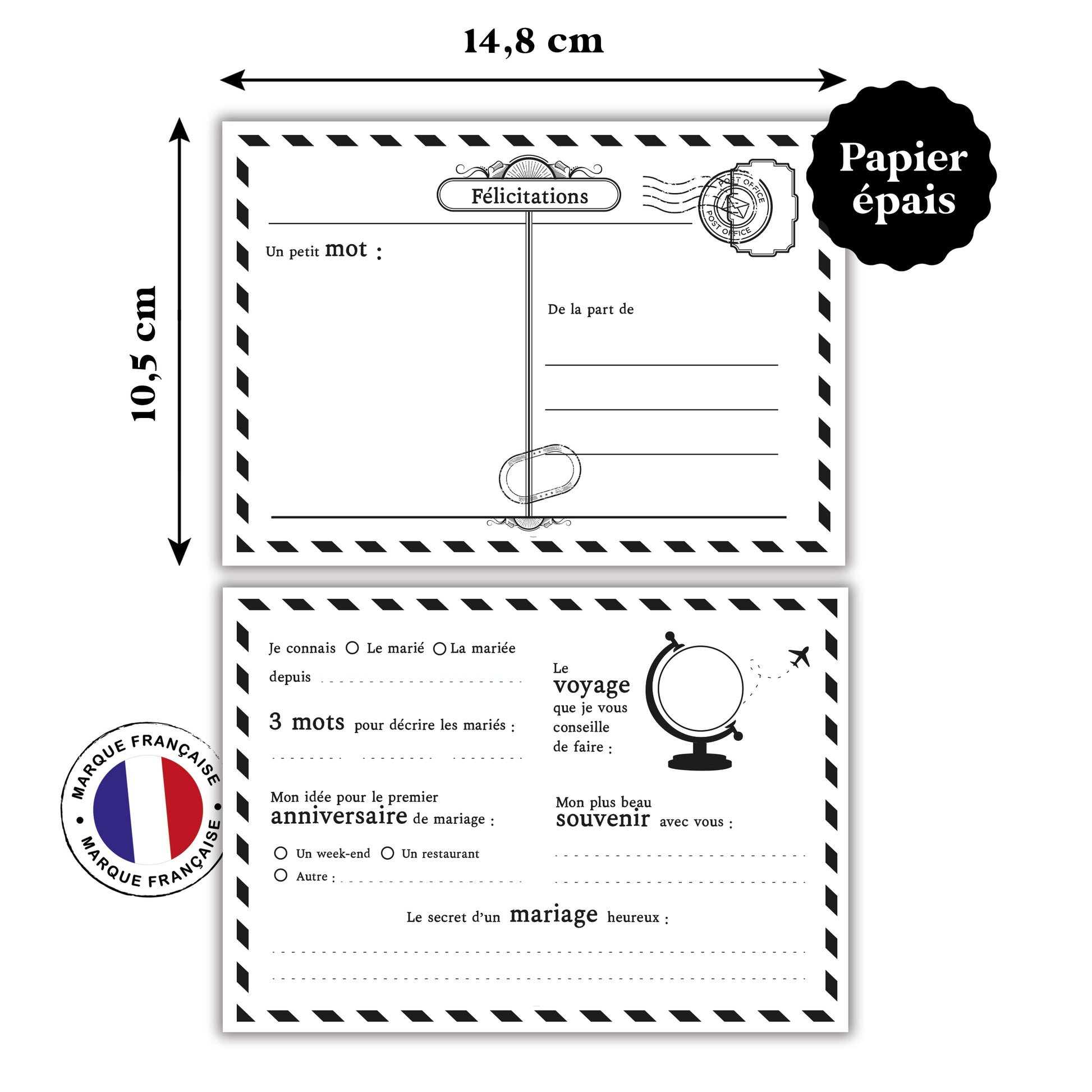 Cartes livre d'or mariage tenues en main invités écrivant leurs messages