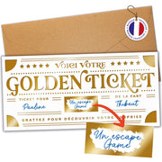 Golden Ticket à Gratter | Carte Cadeau Surprise Personnalisable - Blanc