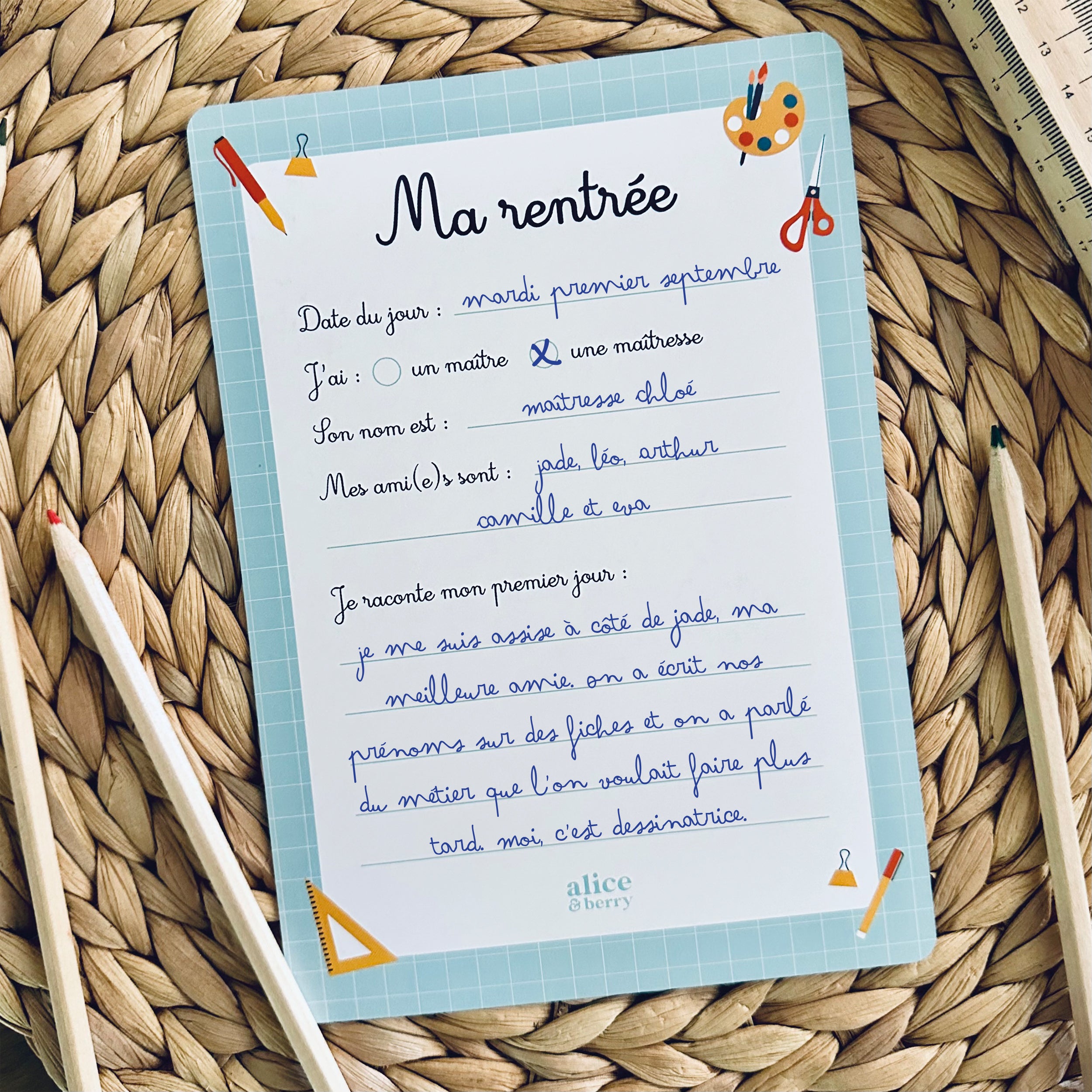 Pack 5 Cartes Souvenir Rentrée Scolaire – Du CP au CM2