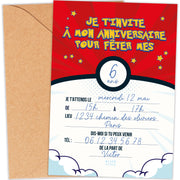 Invitations anniversaire enfant Manga