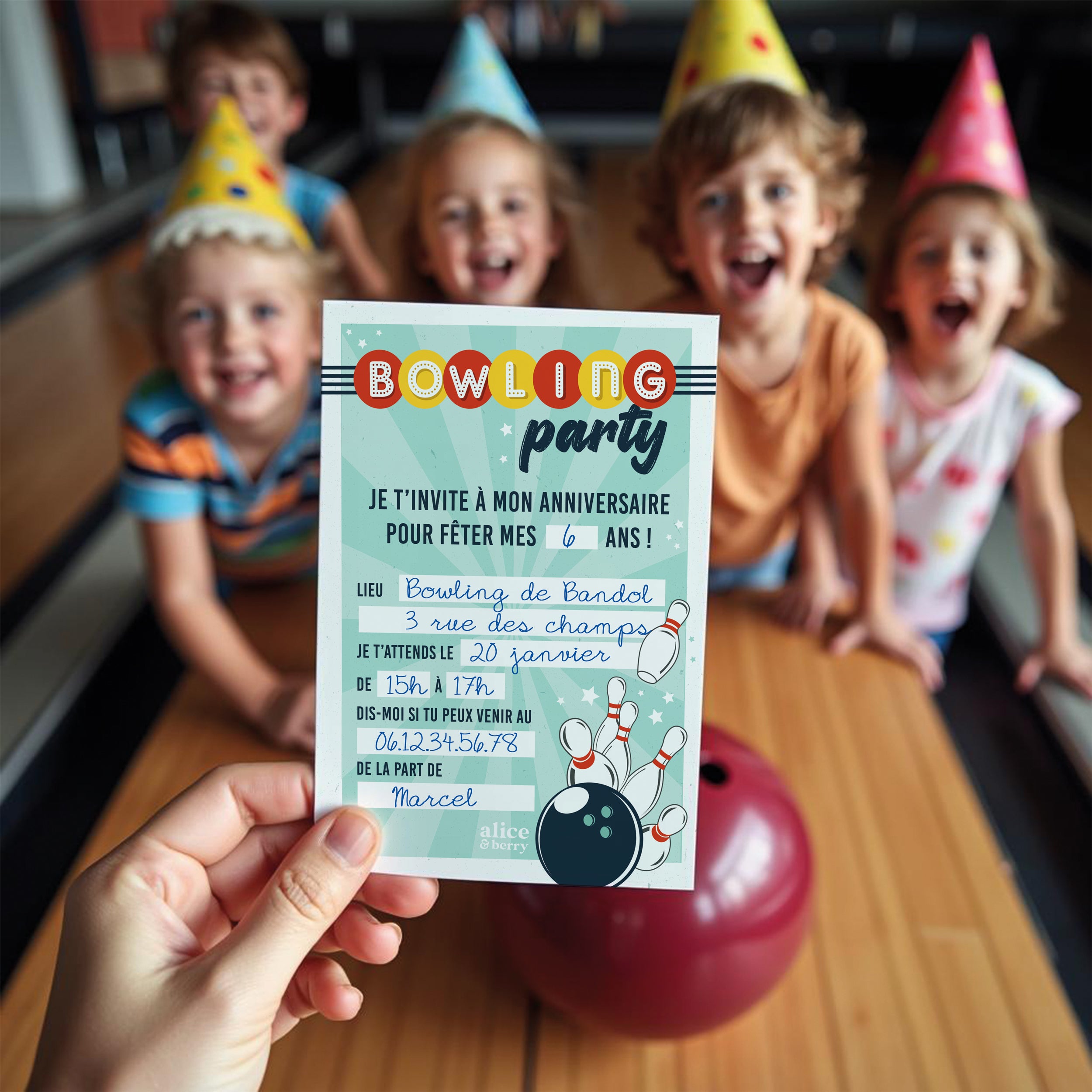 Invitations anniversaire enfant bowling