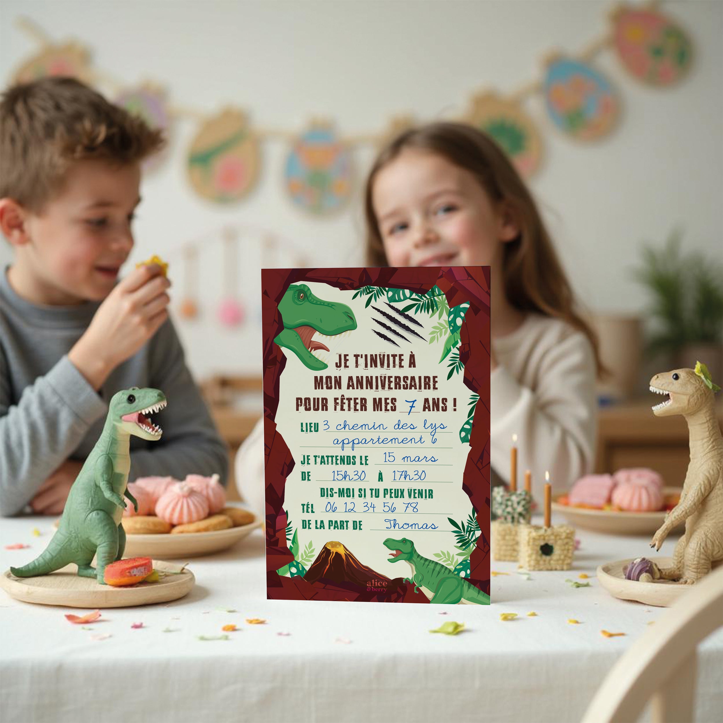 Invitations anniversaire enfant Dinosaure