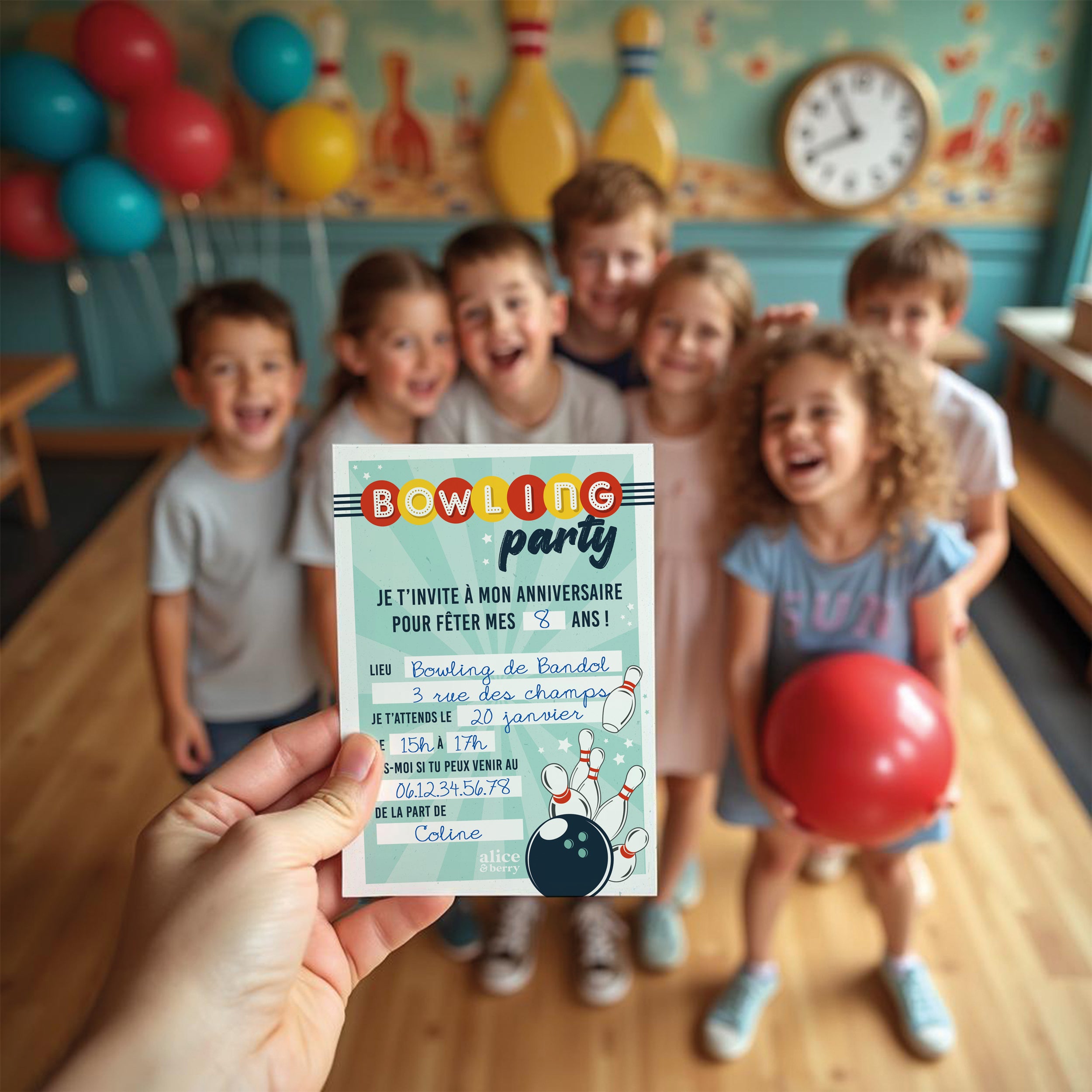 Invitations anniversaire enfant bowling