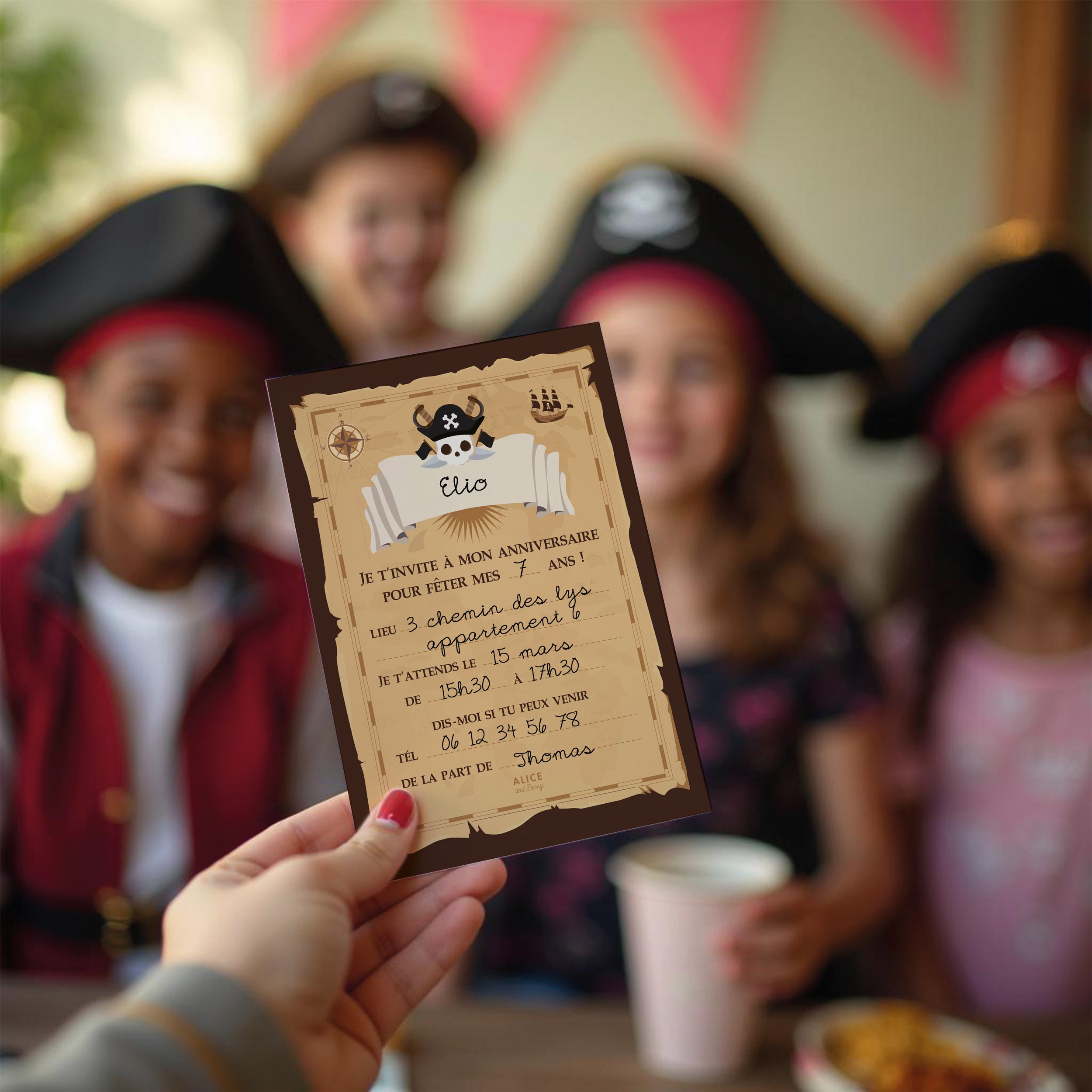 Invitations anniversaire enfant Pirate