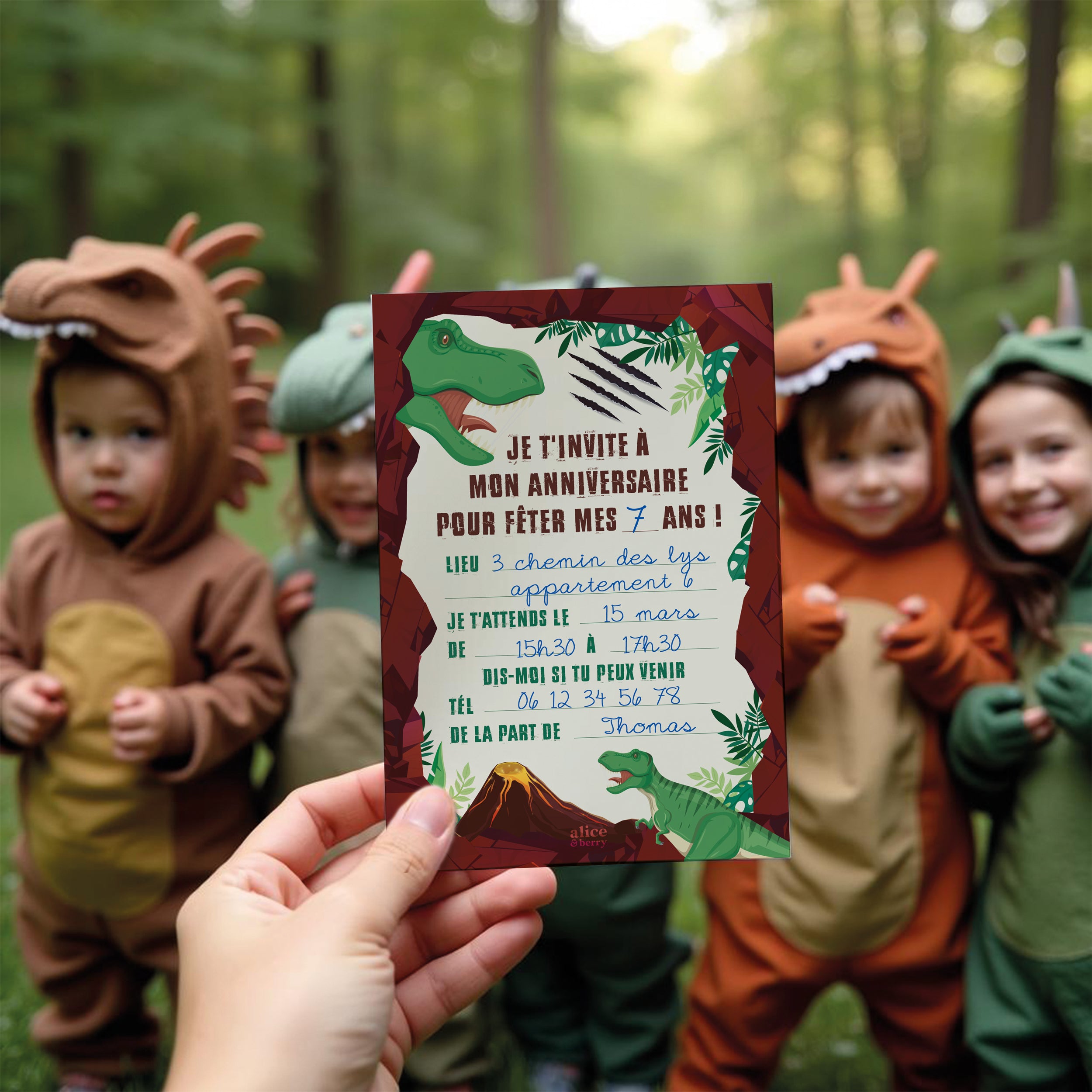 Invitations anniversaire enfant Dinosaure