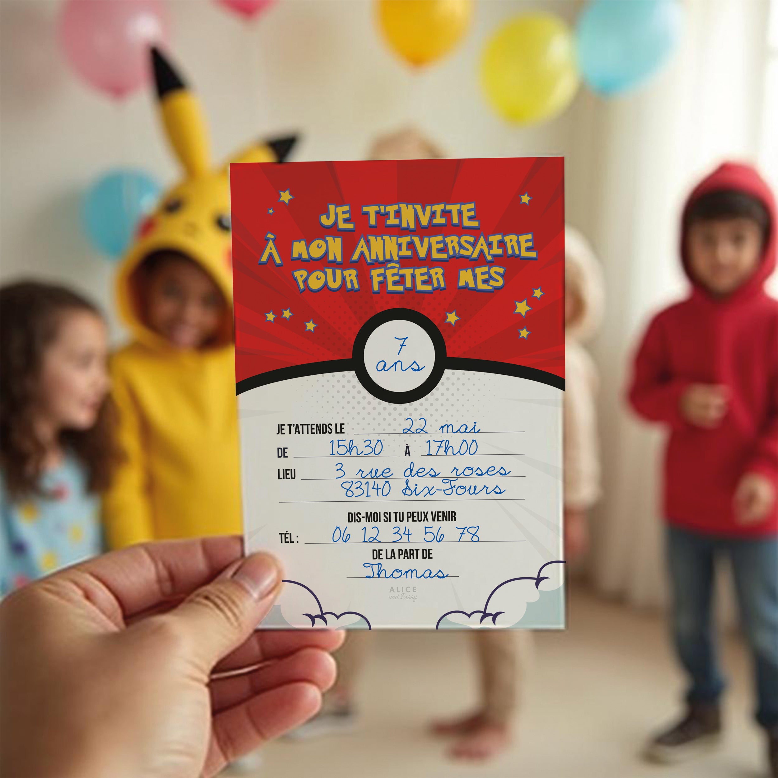 Invitations anniversaire enfant Manga