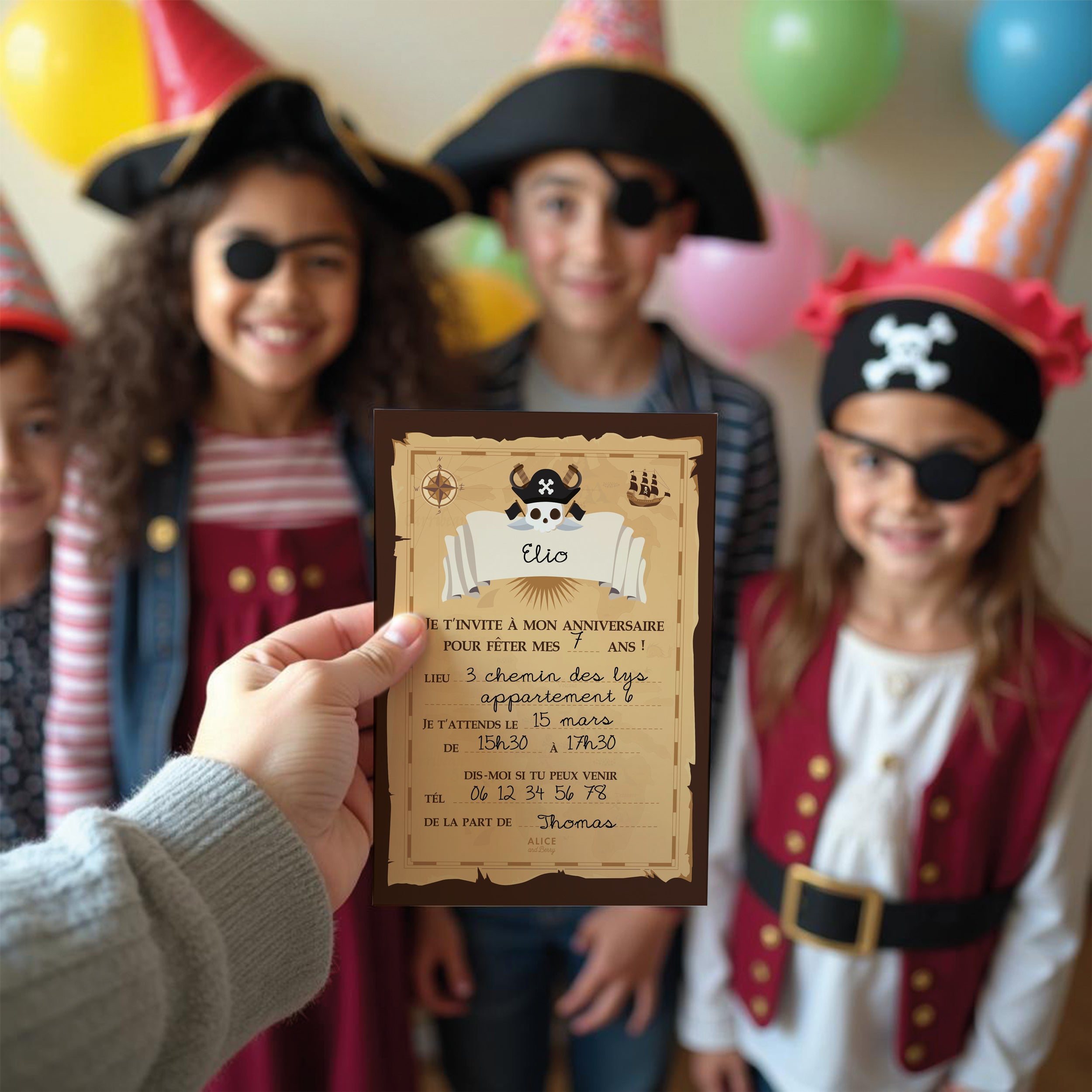 Invitations anniversaire enfant Pirate