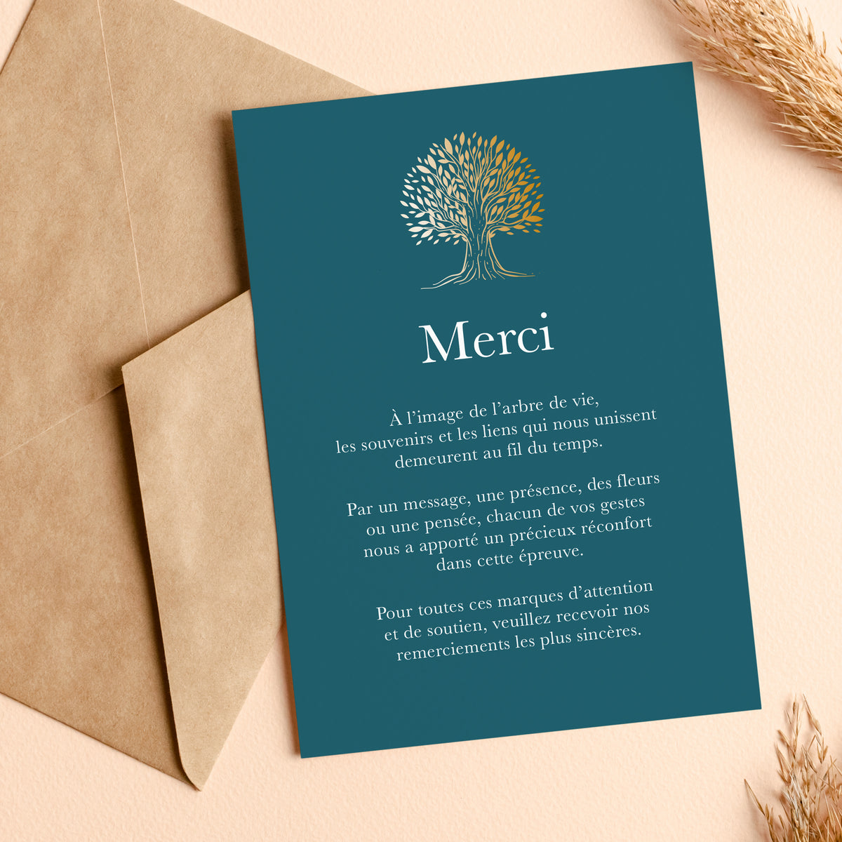 Cartes de Remerciement Décès Arbre de Vie
