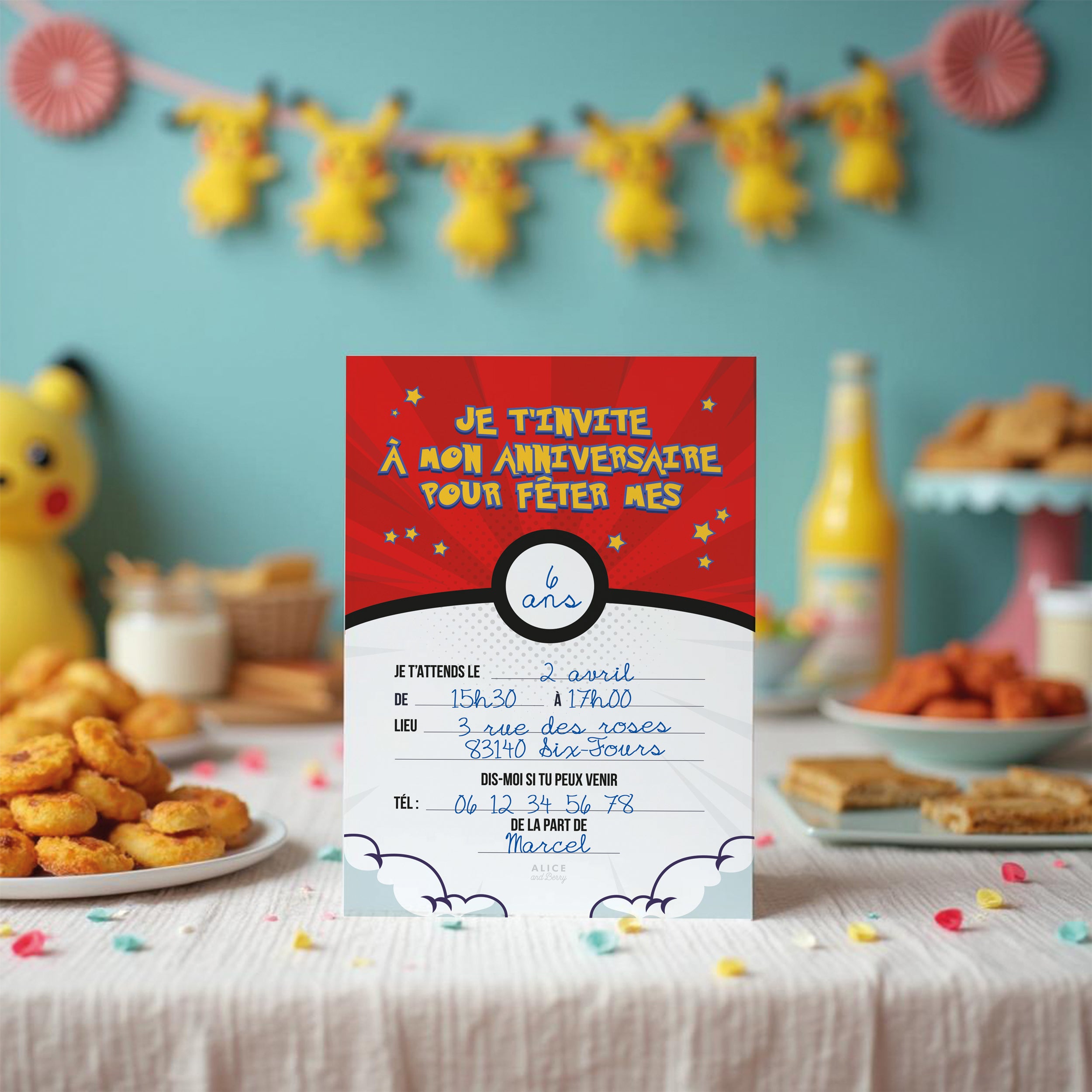 Invitations anniversaire enfant Manga
