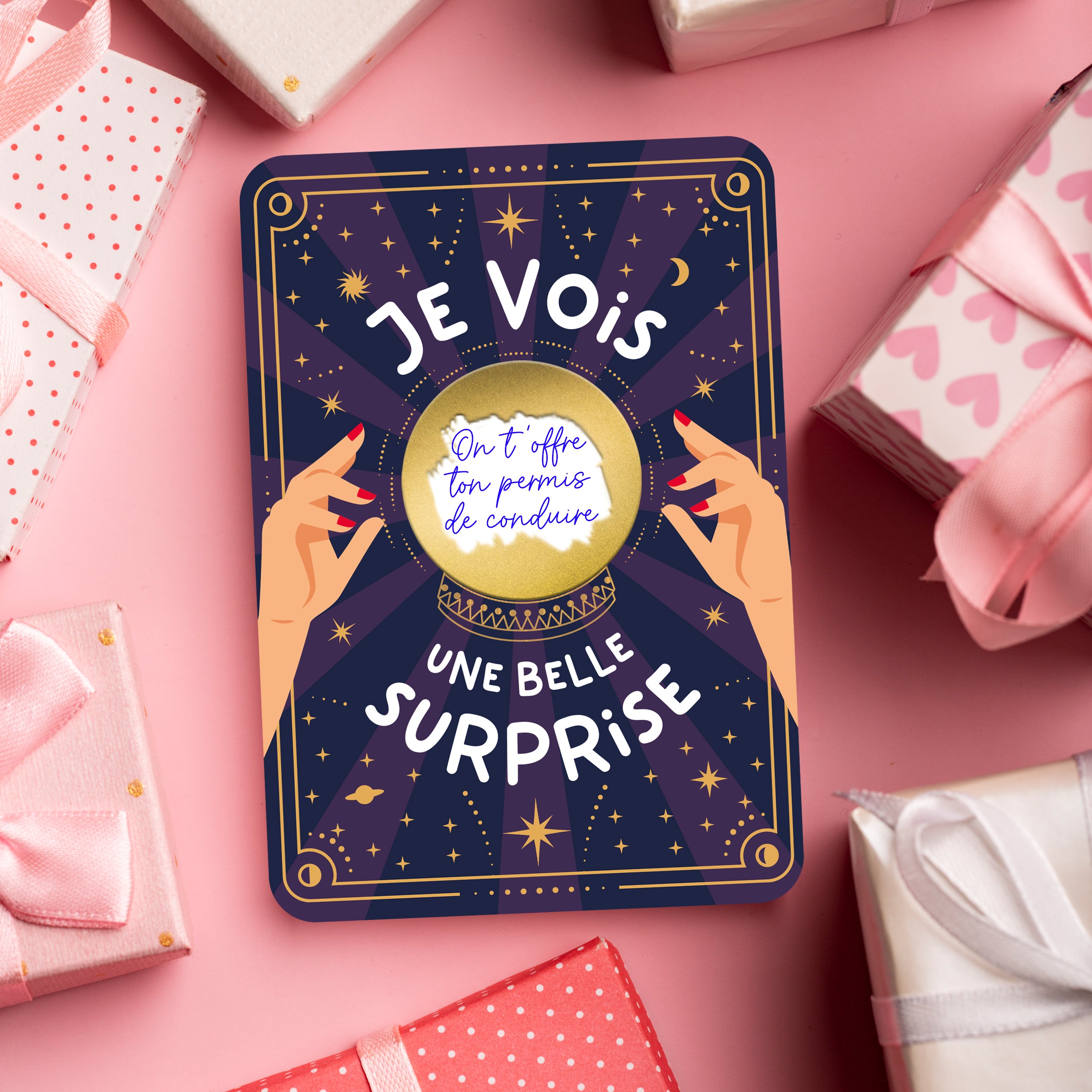 Carte à Gratter Cadeau | Surprise Personnalisable Boule de cristal Oracle