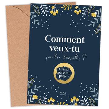 Carte à gratter annonce grossesse Papy