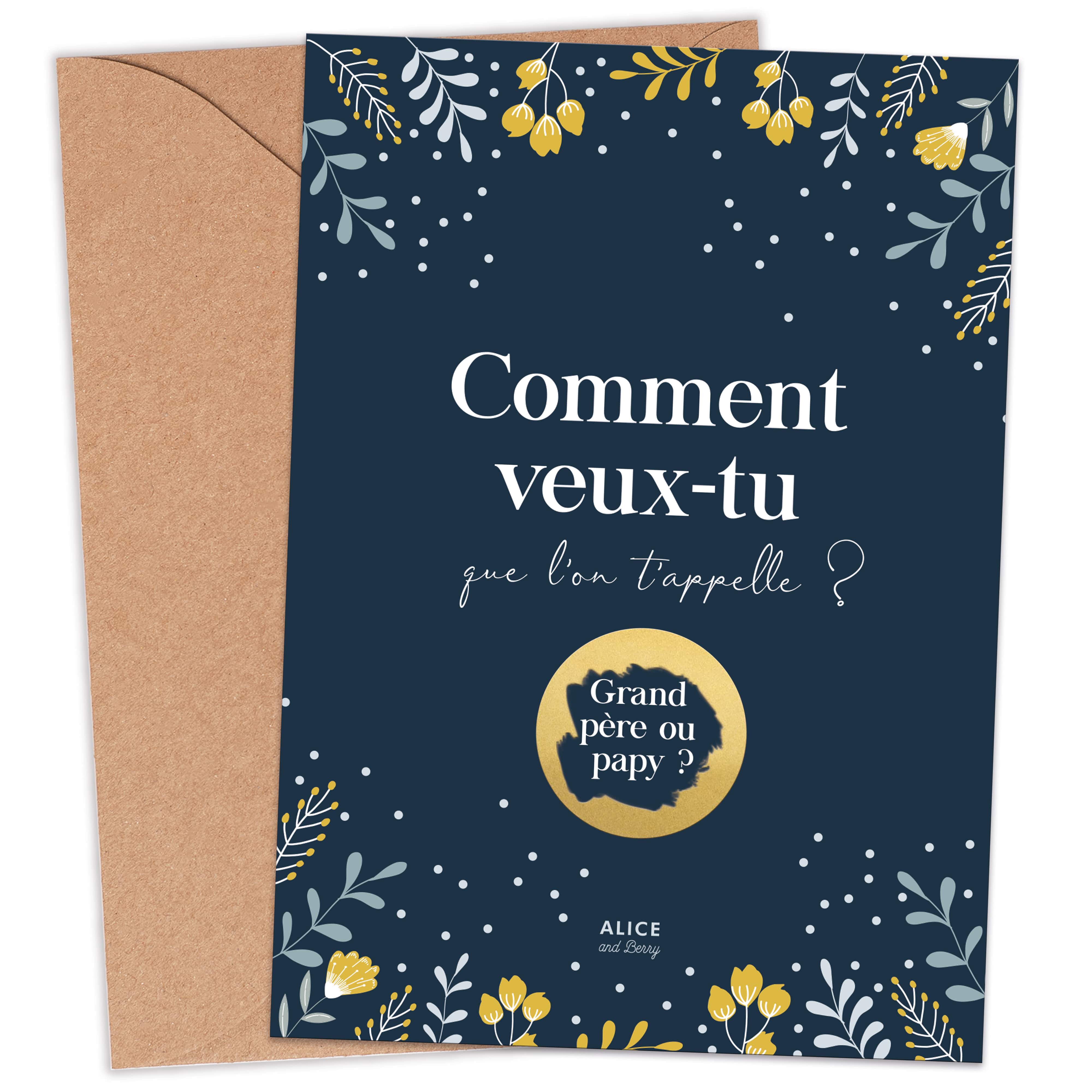 Carte à gratter annonce grossesse Papy