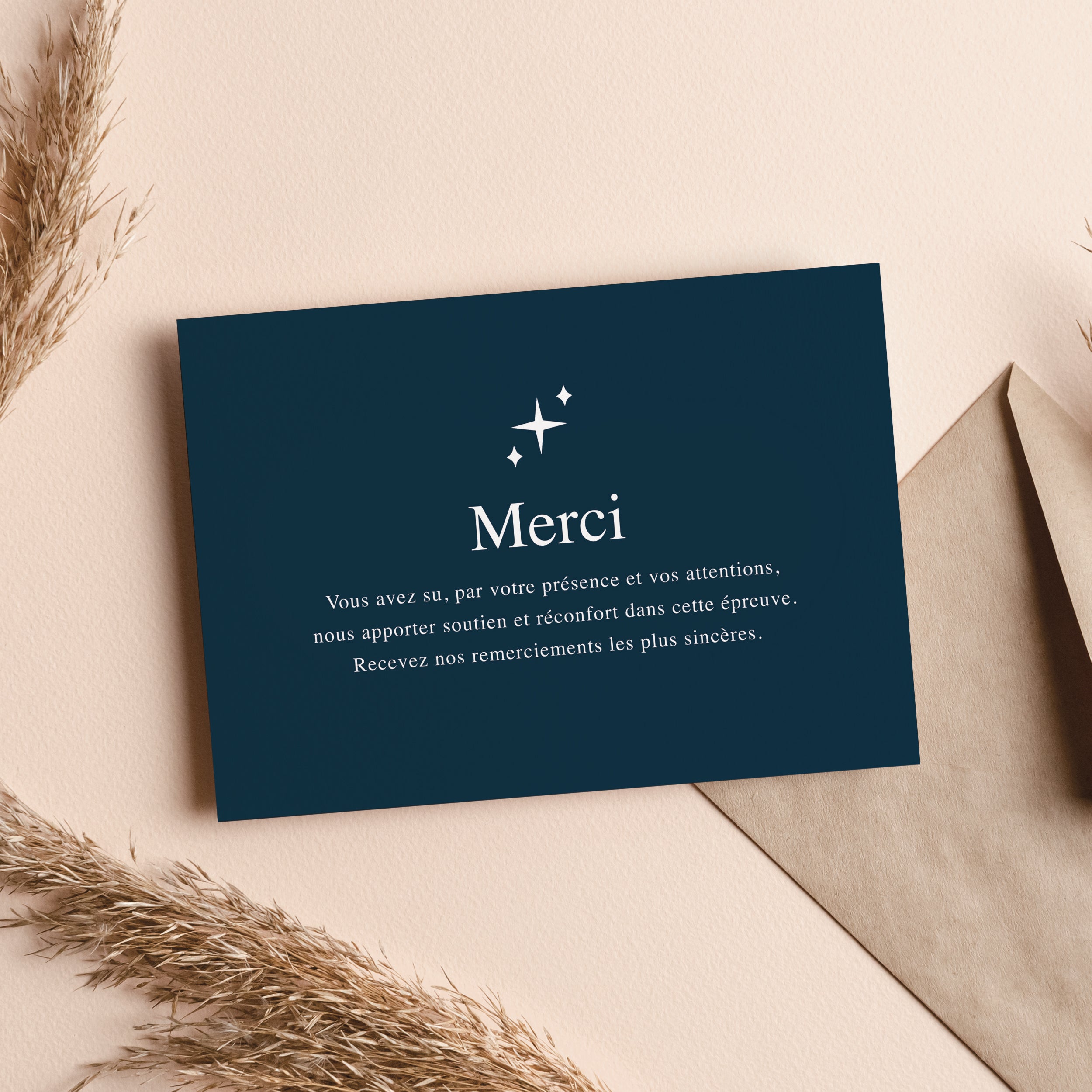 10 Cartes de Remerciement Deuil Étoile