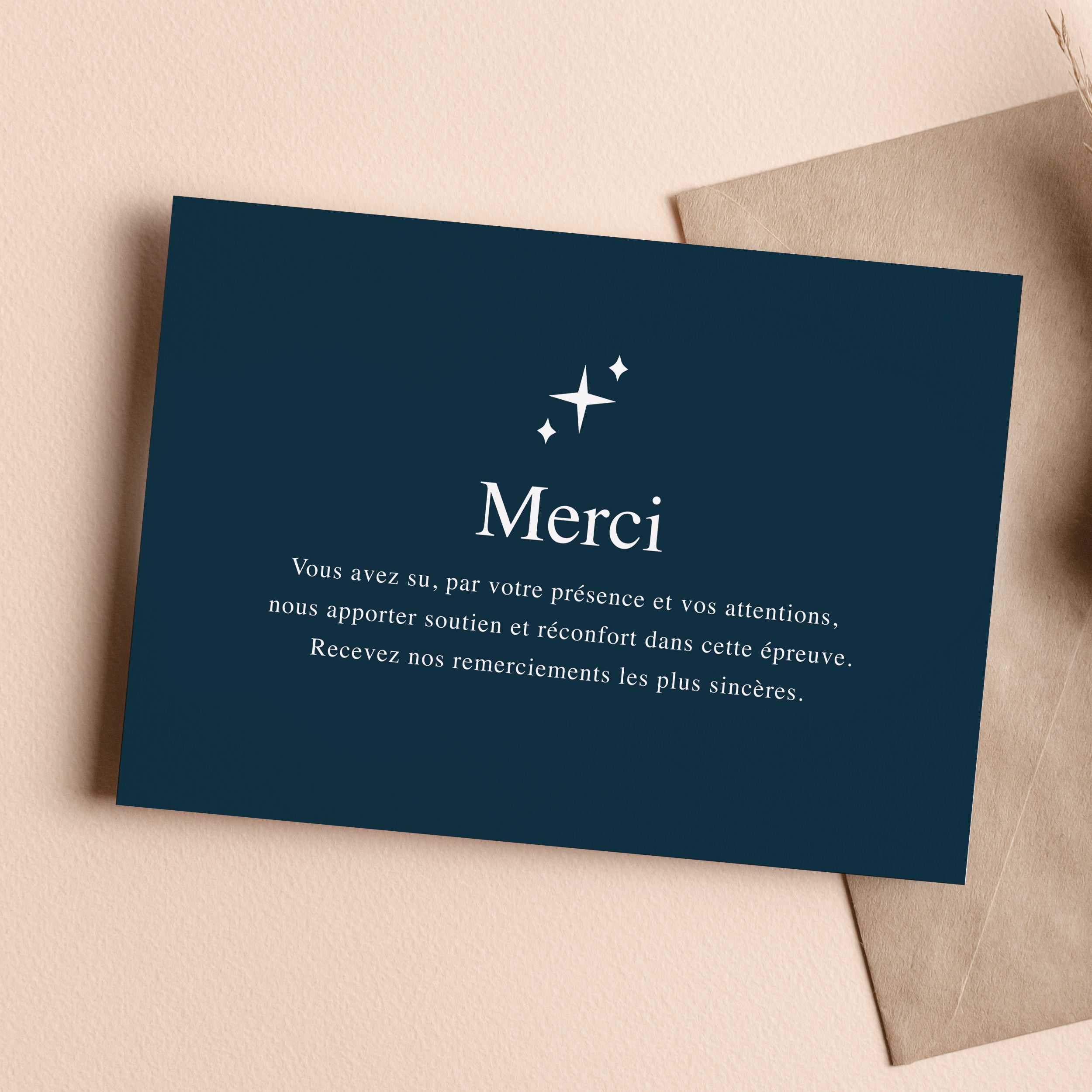 10 Cartes de Remerciement Deuil Étoile