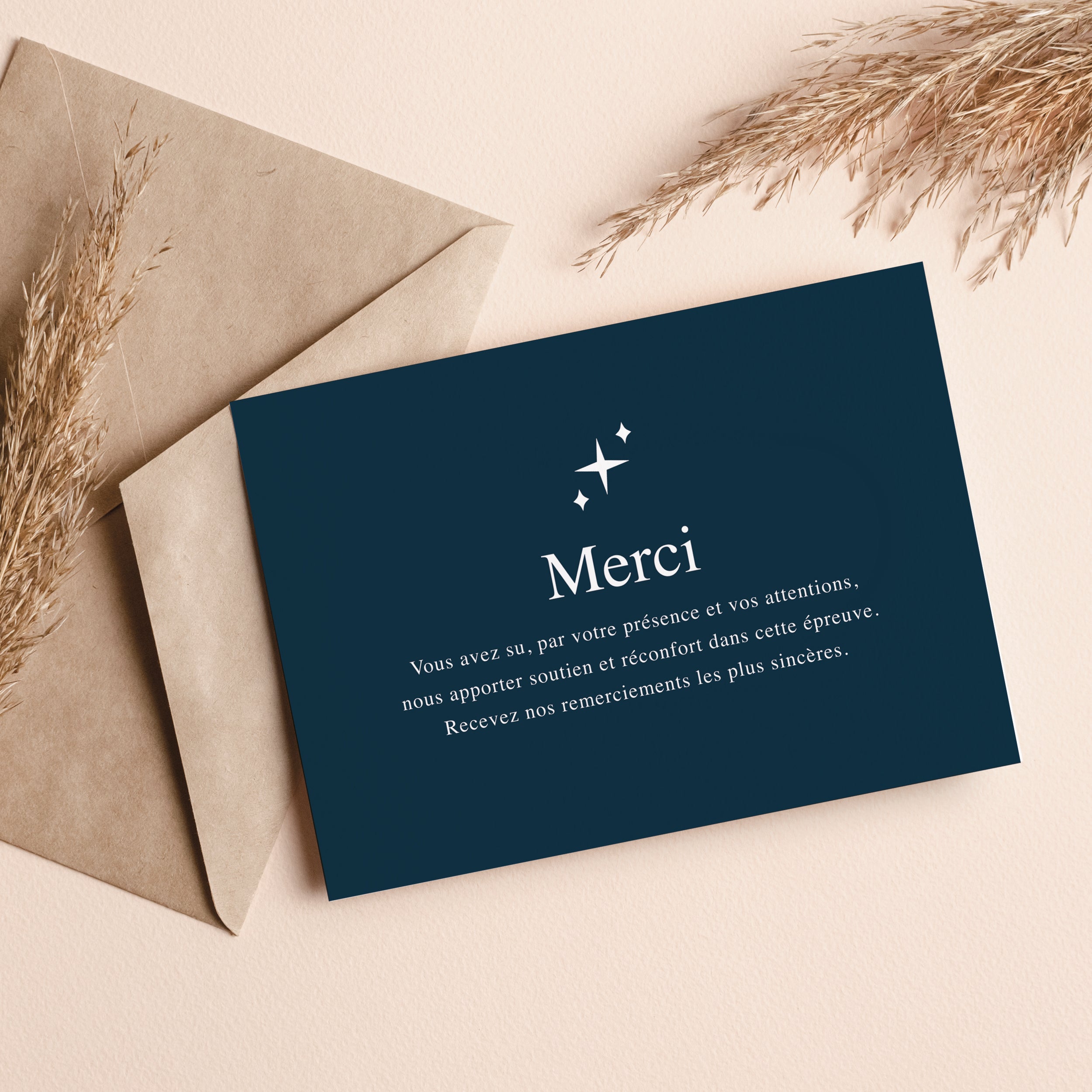 10 Cartes de Remerciement Deuil Étoile