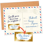 Carte à gratter FP postcard vintage cadeau expérience personnalisable