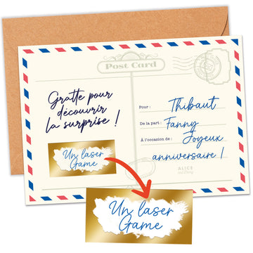 Carte à Gratter Cadeau Surprise | Personnalisable Vintage