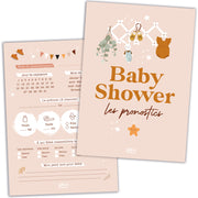 Cartes pronostics Baby Shower en français couleur Poudre