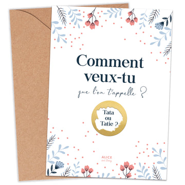 Carte à gratter annonce grossesse Tata