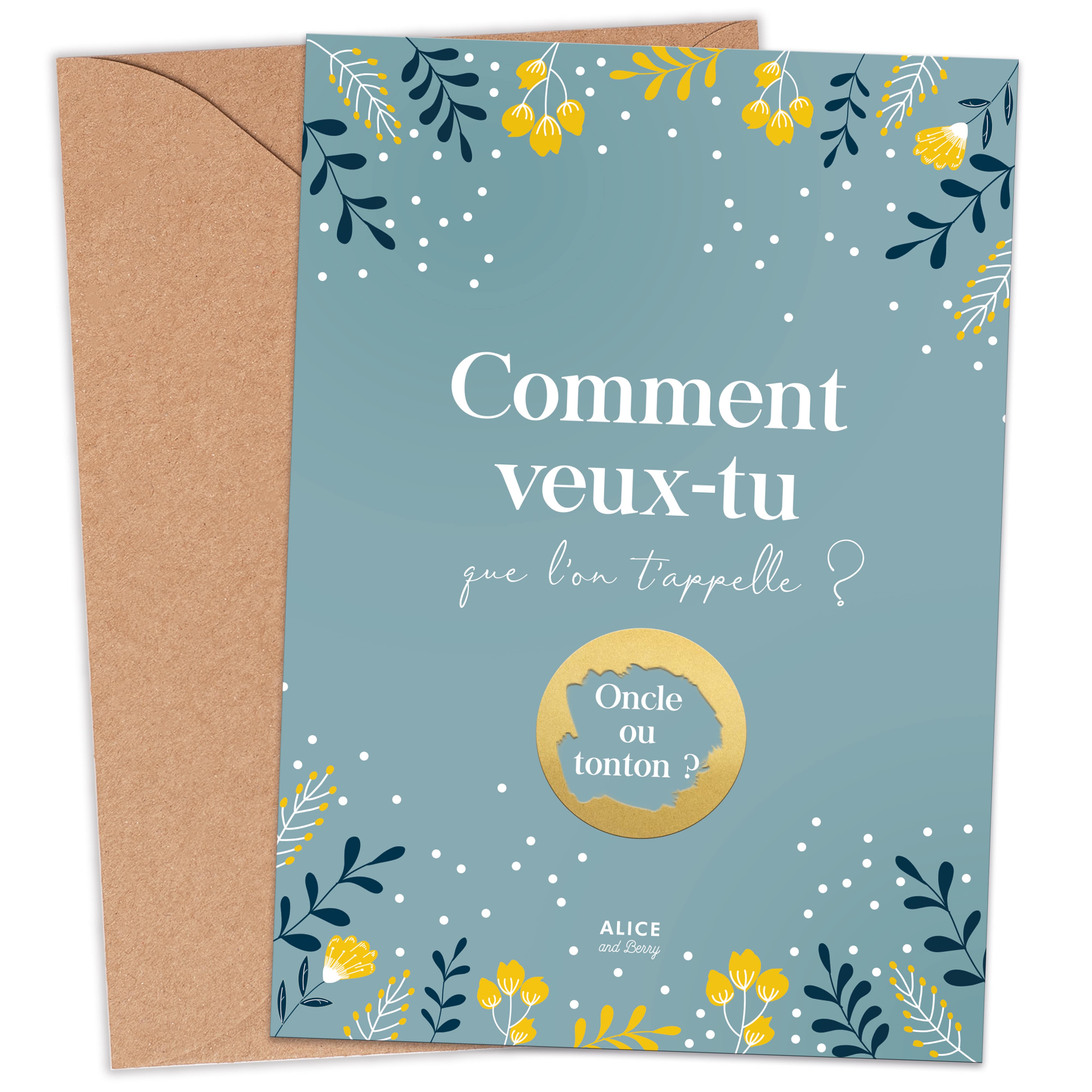 Carte à gratter annonce grossesse Tonton